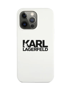 Karl Lagerfeld جراب حماية سيليكون ايفون 13 برو ماكس - ابيض