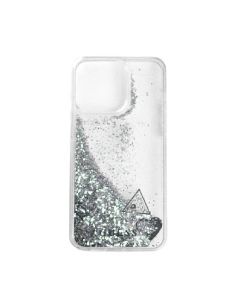GUESS cover iphone 15 promax - silver gliter